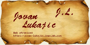 Jovan Lukajić vizit kartica